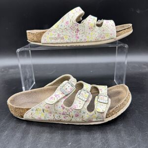 Birkenstock Shoes Sandals Birko Florida Fresh Meadow Flower Floral Size 34 Youth
